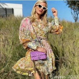 New! Zimmermann Silk Chiffon Floral Dress Sz 2